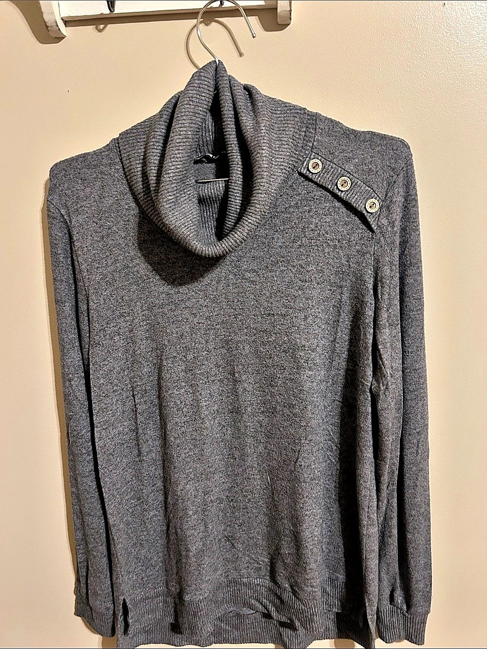 Pink Clover Gray Cowl Neck Sweater Like New